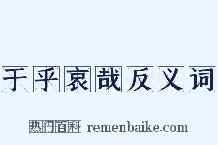于乎哀哉反义词是什么意思的图片